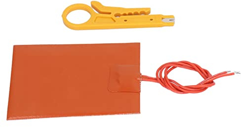 Silikonkautschuk-Heizkissen, 12 V, 20 W, 250 ℃, Hohe Spannungsfestigkeit mit Abisolierzange, Dünne, Flexible Heizmatte, Schnellheizung für Industrie- und Instrumentenisolierung