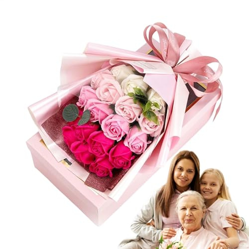 Generisch Rosen-Seifen-Blumen-Geschenk-Blumenstrauß,Duftende Seifenblume Für Frauen Künstlich - Seifenrosen Mit Schwachem Duft Für Mutter -Valentinstag Hochzeitsdekoration