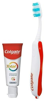 Colgate Tragbares Reise-Set | inklusive weicher Zahnbürste und Colgate Gesamtzahnpasta 20 ml | bietet vollständigen 24-Stunden-Schutz