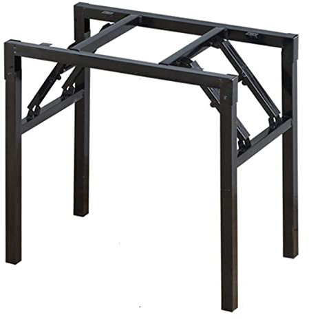 TWHZSAI Industrielle Moderne Möbelbeine für Klapptische, schwarzes Tischgestell aus Eisen für Küche und Büro, quadratische Esstischbeine, 58 x 58 x 70 cm