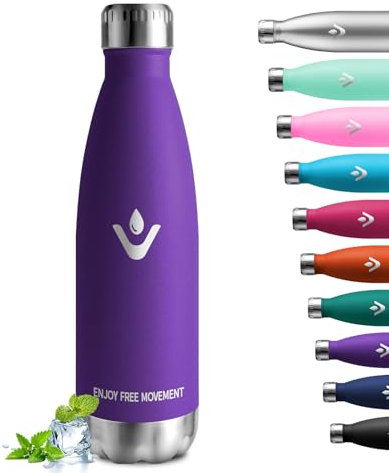 Edelstahl Trinkflasche 750ml, Thermosflasche BPA-Frei, Wasserflasche Kohlensäure Geeignet, Auslaufsicher Doppelwandig Thermoskanne, für Fitness, Laufen, Büro, Kinder, Erwachsene, Camping, Fitness