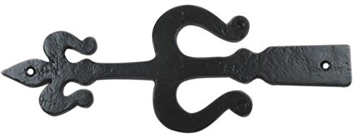Kooples Hardware Black Antique Front Show Hinges – Decorative Wrought Iron Style Hinges for Gates, Doors, and Sheds – Traditional Surface-Mount Hinge – Heavy-Duty Steel