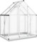 Invernadero de jardín de aluminio y policarbonato para exteriores, casa de plántulas de verduras con ventana y puerta, tienda de campaña de invierno, color plateado, 169 x 114 x 202 cm
