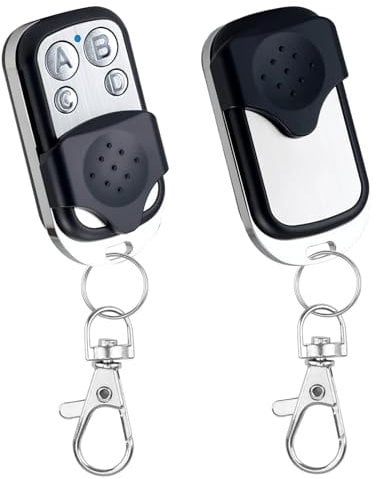 Lot de 2 télécommandes universelles pour porte de garage - 433 MHz - Télécommande universelle - 433 MHz - Noir