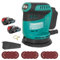 Neues Upgrade Kabellos Akku Exzenterschleifer, kompatibel mit Makita 18V Akkus, mitmit 2x3000mAh Akku, 12PCS Schleifpapier(Körnung 120/180/240,125mm), 125mm 3 Leistungsstufe, zum Schleifen Polieren