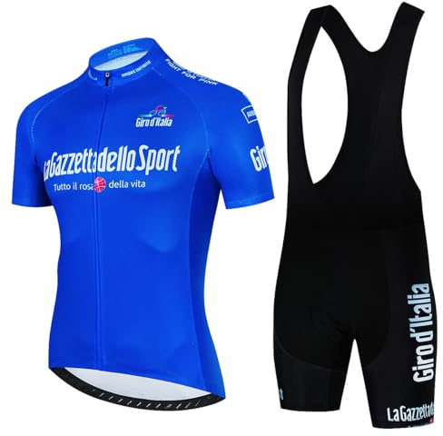 Completo Ciclismo Uomo Estivo Abbigliamento Mountain Bike Tuta mtb Maglia Ciclismo Manica Corta e Pantaloncini Bici Imbottiti Salopette Gel