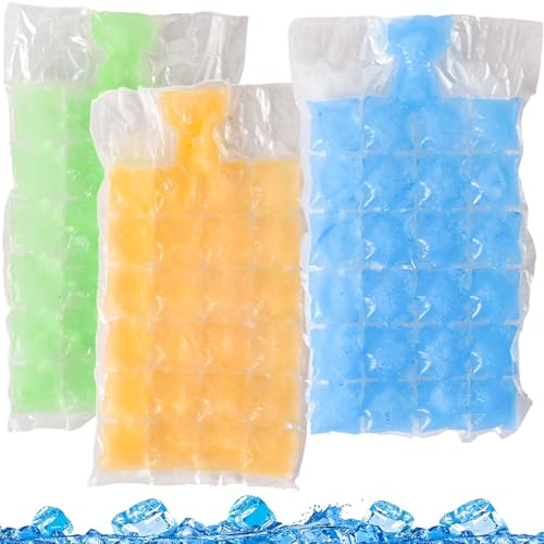 20PCS Ice Cube Bags - Self-Sealing Freezer Bags for 480 Ice Cubes | Disposable Freezer Ice Maker Bags, Food Safe PE Ice Maker Bags for Whiskey, Cocktails, Drinks