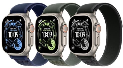 3 Stück Trail Loop Kompatibel mit Apple Watch Armband Ultra 3 2 49mm 46mm 45mm 44mm Damen Herren, Nylon Weich Sport Armbänder für iWatch SE 3 2 Series 11 10 9 8 7 6 5 4