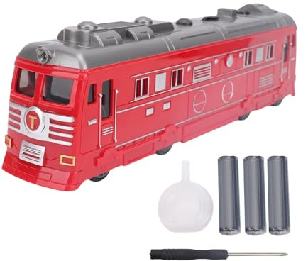 Nosqew Toy Trains Electric Toy Set Vintage Inspired Kids Steam with Spray Feature Educational Learning Toy for Toddlers Kids Christmas Birthday Boys Girls 33.5 X 6 X 9cm (Red)
