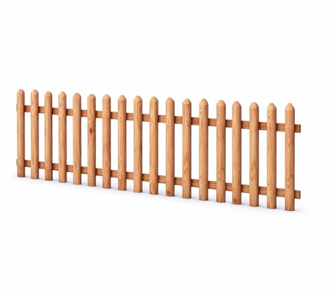 Gartenpirat Paquete de madera para valla de listones longitud 180 cm altura 80 cm – Listones de alerce natural tipo C – Valla para jardín delantero con pestillos y tornillos