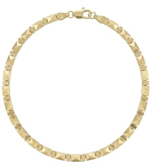 Suzan Gold® 375 Echtgold Kette für Damen mit geometrischen Pyramiden-Elementen modern elegant hypoallergen wasserfest – Pyramidelle Chain – markanter Goldschmuck als stilvolles Statement