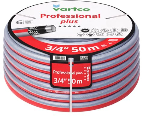 Professional Plus 6-lagiger Gartenschlauch 3/4 50m – Trinkwasserschlauch Lebensmittelschlauch – Torsion-Free System (TFS) – Flexibel UV-beständig 30 Bar
