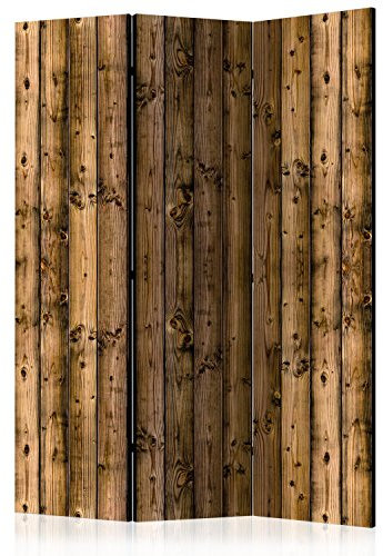 Paravent intérieur B&D XXL - Paravent réversible 135x172 cm - 3 panneaux, bois rustique, marron modèle, élégant, solide, séparateur de pièce, portable et pliable - Chambre À Coucher, Intérieur