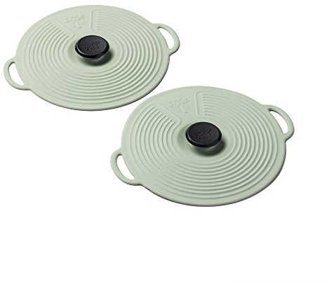 Zeal Silicone Keep Fresh Storage Airtight Seal Mini Lid Reusable Eco-Friendly Classic Design Set of 2 Sage Green (10cm/4)