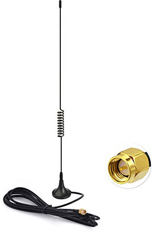 Bingfu DAB Auto Radio Antenne Magnetantenne SMA Stecker Empfänger 5m Verlängerungskabel Kompatibel mit Auto Radio Stereo Head Unit Empfänger Tuner