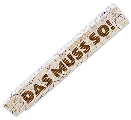 Zollstock mit lustigem Motiv – Das muss so ! - Glieder-Maßstab mit Spruch bedruckt - Metermaß mit mehreren Motiven zur Auswahl