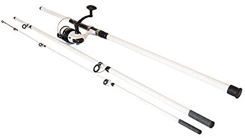 FISH-XPRO Set canne da spiaggia - Canna da lancio da 390cm con mulinello da pesca in mare e filo in nylon da 0,40mm - Per la pesca in spiaggia - Peso di lancio 200g