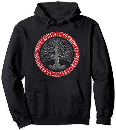 Vintage Wikinger Yggdrasil Viking Germanen Midgard Odin Thor Pullover Hoodie