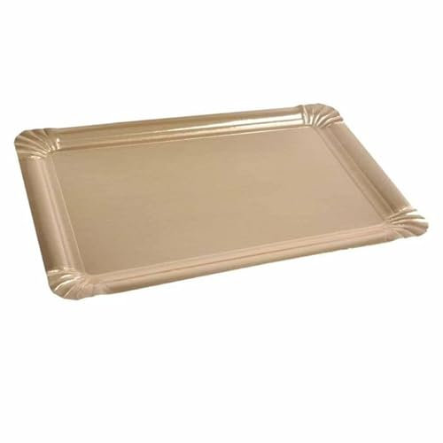 Paris Prix Lot de 5 Plateaux en Carton Rectangle 23x33cm Or