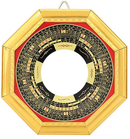 Bagua Spiegel, traditioneller chinesischer Feng Shui Spiegel Konvexer Konkavspiegel Exorzismus Amulett Magischer Spiegelschutz Lucky Craft(13.5concave)