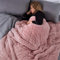 Brentfords Schwere Decke aus Teddy-Fleece für Erwachsene, Schlaftherapie, Angstzustände, Stressabbau, Gesteppte Taschen, Überwurf, Blush Pink, 150 x 200 cm – 8 kg BBWETEDBL02 150 x 200cm, 8kg(17.6lb)