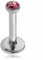 Inoki - Micro labret acier Strass vis interne - Jonc/Tige 1.2 mm, Long. int. 8 mm, Élément 2 mm - Rose