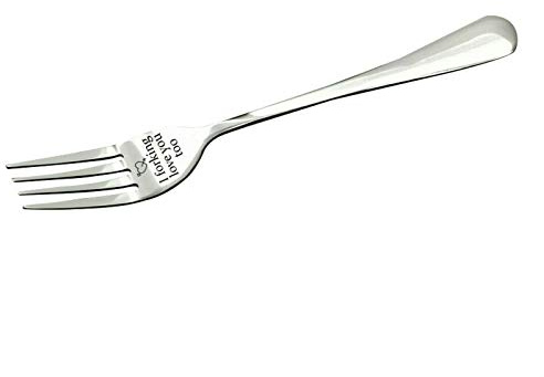 Audinpu Stainless Steel Engraved Fork Unique Carving fork Customized tableware Best Gift for Husband Wife and Family (7# I forking love you too)