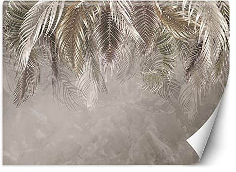 Vliestapete - Tapete 100x70 - Fototapete 3d Effekt - Wanddekoration fur Wohnzimmer - Wandtapete Einfach zu Montieren - Exotische Blätter Textur