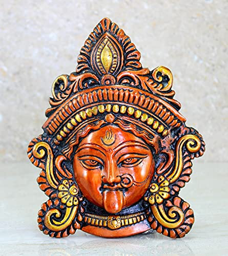 ESPLANADE Kaali Ma Wandbehang aus Messing, 18,4 cm, Kali Maa Kali Mata, Gesicht, Wandbehang, Idol-Statue, Skulptur