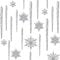 72 Stücke Acryl Eiszapfen Weihnachten Schneeflocke Eiszapfen Ornamente Hängende Eiszapfen Tropfen Ornamente Schneeflocke Eiszapfen Dekorationen Set für Weihnachtsbaum Dekoration (Silber)