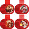 20 marcos de fotos de Navidad, marco de fotos con purpurina para árbol de Navidad, marco de fotos colgante de fieltro para decoración de árbol de Navidad (rojo, redondo)