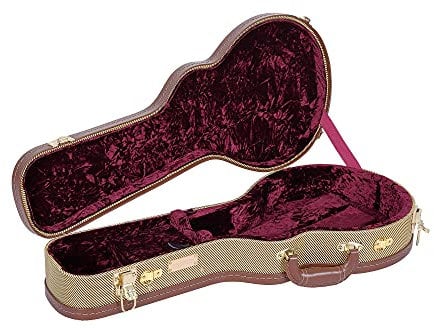 Crossrock Hard-Shell Wood case for F Style Mandolins with Removable Shoulder Straps-Tweed(CRW700MFTW)