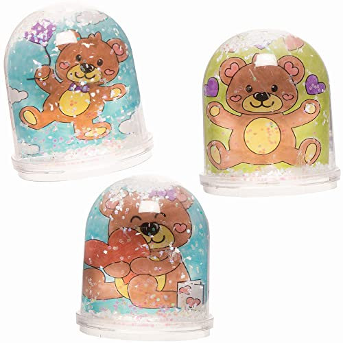 Baker Ross Love Bär Schneekugel Bastelset - 4er Pack, Valentinstag Basteln und Ausmalen für Kinder (FC379)