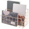 Hilai Desktop-Buchstaben-Tablett-Organizer 3-Grid-Papier-Tablett-Buchstaben-Datei-Organizer-Metall-Bücherregal Rose Goldene Brief-Tabletts & Stapelstützen