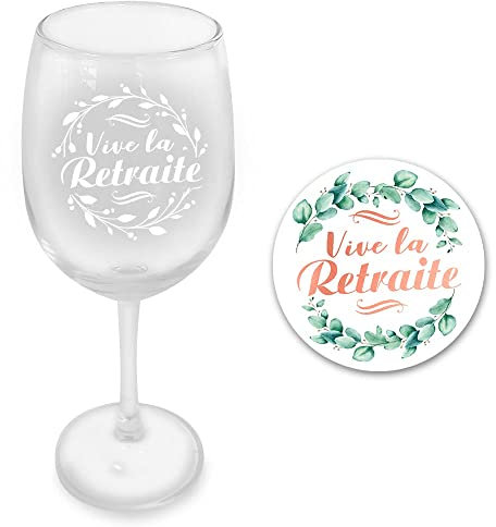 STC Coffret Verre à Vin ET sous-Verre Rond, Retraite