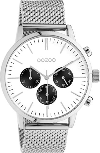 Oozoo Timepieces Herren Uhr - Armbanduhr Herren mit 22mm Mesh Armband - Analog Herrenuhr mit Milanaiseband in rund C10910