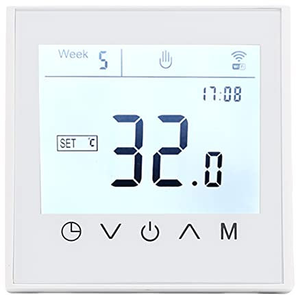 MincoHome Programmierbarer WiFi Thermostat Touch Screen Tuya Smart Temperaturregler für Elektro/Wasser/Gas Boiler Warme Fußbodenheizung Controller (Weiß Warmwasserbereitung)