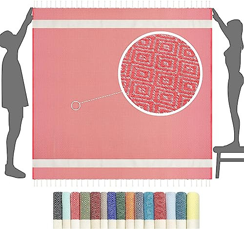 furora Holiday Strandtuch XXL 200x200 cm: Baumwolle, leicht dünn | Picknickdecke Stranddecke + Strandhandtuch Groß, Hamamtuch Saunatuch Damen Herren, Beach Towel Cotton Strandlaken, Urlaub Must Have