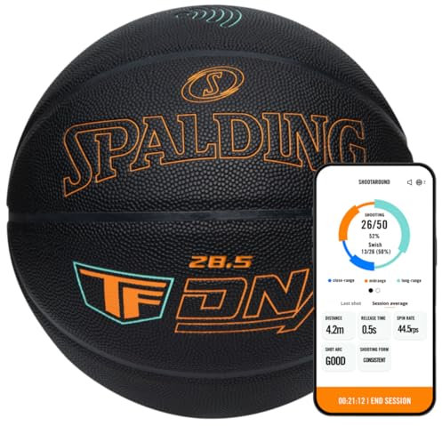 Spalding TF DNA Smart Basketball + App | Kids to Pro | Shoot Track Improve - Size 6 + 12M Abonnement