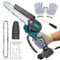 Mini-Kettensäge für Makita, 18 V, Holzbearbeitung mit kleiner, elektrischer Handarbeit, 15,2 cm, tragbare Mini-Kettensäge zum Schneiden von Bäumen, mit zwei Sägeketten (ohne Batterie)