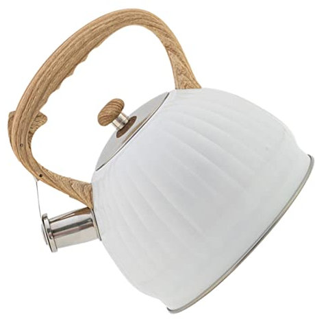 jojofuny Tasse De Café 1 Pc Bouilloire Gazouillante à La Citrouille Tasses à Café en Verre Vintage Théière Chantante Pot d'eau Qui Siffle Fontaine à Eau Faire du Thé Manche en Bois Blanche