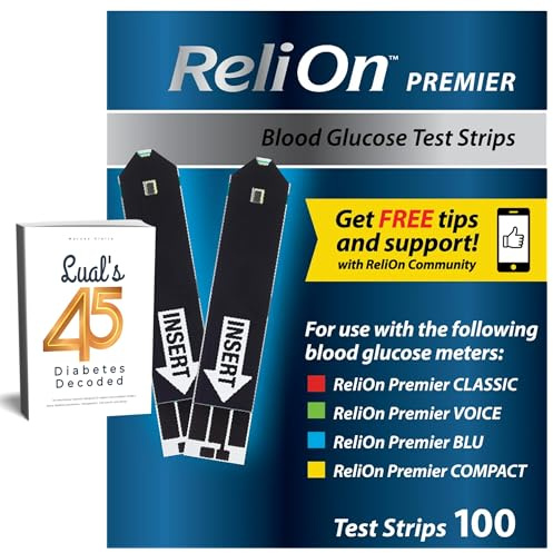 Premier Blood Glucose Test Strips 100 ct for Glucose Monitor Kit