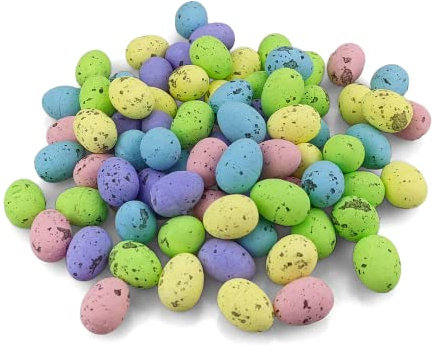 Netuno 80 Pezzi Uova di Pasqua Decorative Multicolore 1,5 cm x 1,8 cm Uova di polistirolo maculate Colorate Uova di Uccello Pasqua Decorazione Uova Artificiali plastica Uovo di Schiuma Piccole