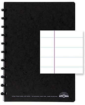 ATOMA Notizbuchsystem - Traditional Colors Cardboard - A4 - schwarz - Liniert