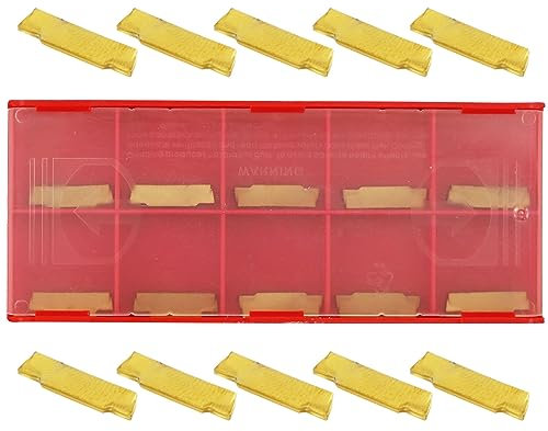 Inserti per scanalatura in carburo 10 pezzi/scatola MGMN150-G (1,5 mm) inserti per tornio in carburo CNC, inserti larghi in carburo compatibili con utensili per scanalatura per tornio Mgehr/Mgivr