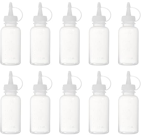 PATIKIL 100ml Small Squeeze Bottle, 10pcs Glue Applicator Bottle Mini Squirt Bottle with Cap for Gun Oil Glue DIY Air Craft Tie Dye Acrylic Paint