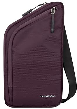 Travelon Unisex-Erwachsene World Travel Essentials Slim Crossbody Umhängetasche, Brombeere