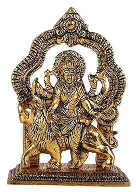 PURESTORY Fengshui MATA Rani Statue | Beautifully Crafted Goddess Matarani | Durga Maa Vaishno Devi Sherawali Idol Figurine Statue | Home Decor & Gifts | Home Mandir Temple Religious Gifts Showpiece
