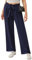 iClosam Stoffhose Damen Sommer Flowy Wide Leg Freizeithose Casual Beach Strandhose High Waisted Kordelzug Palazzo Hosen mit Taschen Halara Hosen Lang Weite Hose Navy blau XXL