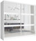 Meublorama Armadio 230 cm con 2 Porte scorrevoli con Specchio - Bianco - Collezione NOFI